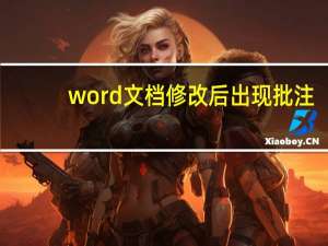 word文档修改后出现批注（word文档修改后有批注）
