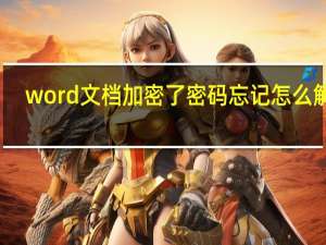 word文档加密了密码忘记怎么解除（word文档加密）