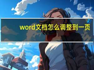 word文档怎么调整到一页