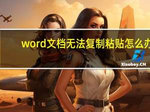 word文档无法复制粘贴怎么办（word文档无法复制粘贴）