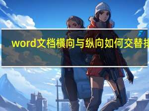 word文档横向与纵向如何交替排版