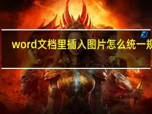 word文档里插入图片怎么统一规格（word文档里插入图片）