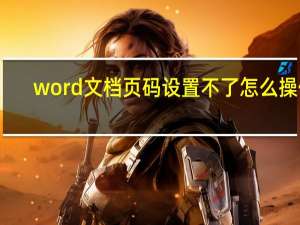 word文档页码设置不了怎么操作（word文档页码设置）