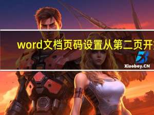 word文档页码设置从第二页开始（word文档页码设置）