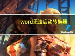 word无法启动转换器（无法启动转换器mswrd632）