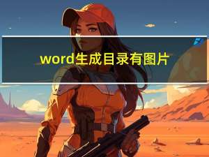 word生成目录有图片（word生成目录）