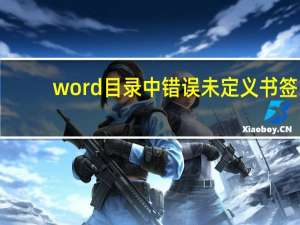 word目录中错误未定义书签（预览word 文档时 目录出现 ldquo 错误 未定义书签  rdquo 是什么意思）