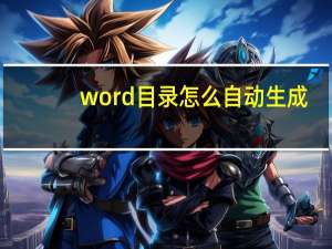 word目录怎么自动生成（word目录生成）
