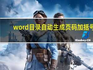 word目录自动生成页码加括号（word目录自动生成）