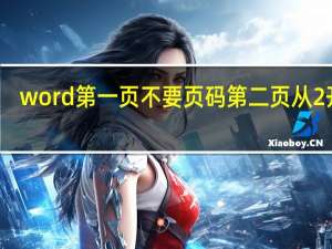 word第一页不要页码第二页从2开始（word第一页不要页码）