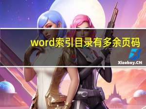 word索引目录有多余页码（word索引目录怎么做）