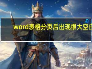 word表格分页后出现很大空白（word表格分页后无线框）