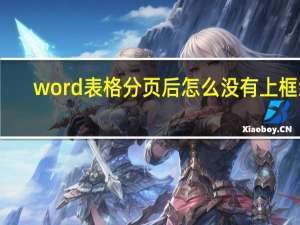 word表格分页后怎么没有上框线（word表格分页）