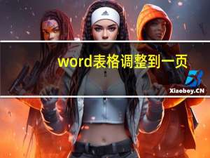 word表格调整到一页（word表格调整）