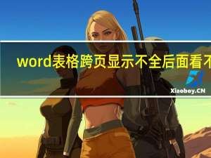 word表格跨页显示不全 后面看不到