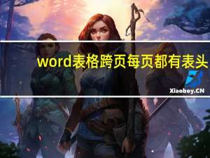 word表格跨页每页都有表头（word表格跨页没有边框）