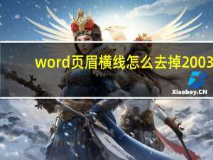 word页眉横线怎么去掉2003（word页眉横线怎么去掉）