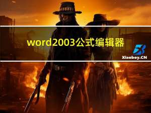 word2003公式编辑器（word2007公式编辑器下载）