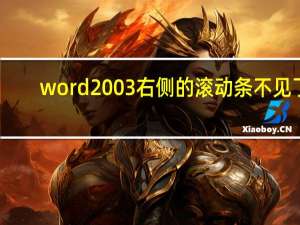 word2003右侧的滚动条不见了