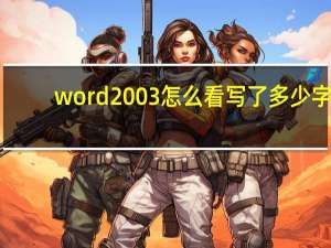 word2003怎么看写了多少字（world2003）