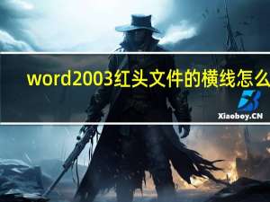word2003红头文件的横线怎么弄（红头文件横线怎么打）