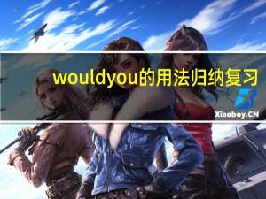 wouldyou的用法归纳复习
