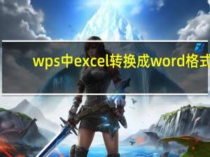 wps中excel转换成word格式（wps中excel转换成word）