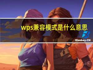 wps兼容模式是什么意思（兼容模式是什么意思）