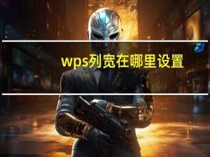 wps列宽在哪里设置