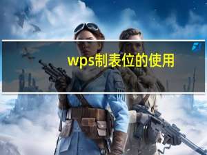 wps制表位的使用（wps制表位）