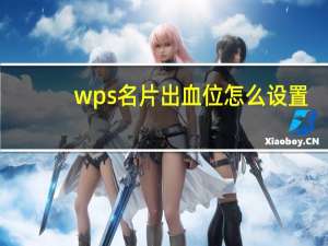 wps名片出血位怎么设置