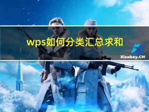 wps如何分类汇总求和（分类汇总求和）