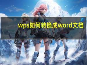 wps如何转换成word文档