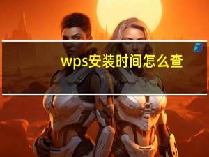 wps安装时间怎么查