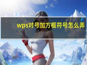 wps对号加方框符号怎么弄（wps对号加方框符号）
