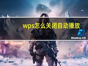 wps怎么关闭自动播放（关闭自动播放）