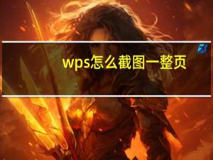 wps怎么截图一整页（wps怎么截图一整页）