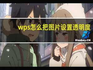 wps怎么把图片设置透明度（在WPS中如何设置图片的透明度）