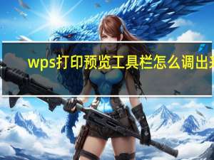 wps打印预览工具栏怎么调出来（wps打印预览工具栏）