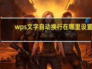 wps文字自动换行在哪里设置（wps文字自动换行）