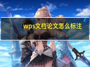 wps文档论文怎么标注