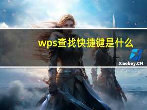 wps查找快捷键是什么