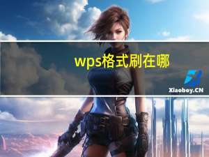 wps格式刷在哪（wps格式刷）