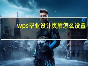 wps毕业设计页眉怎么设置