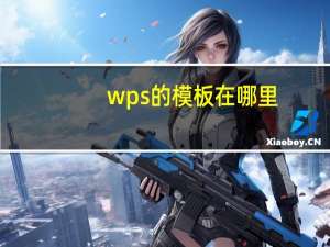 wps的模板在哪里