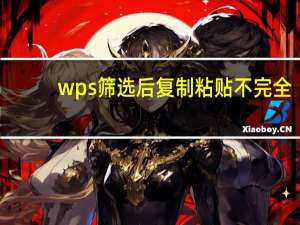 wps筛选后复制粘贴不完全（筛选后复制粘贴不完全）