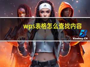wps表格怎么查找内容