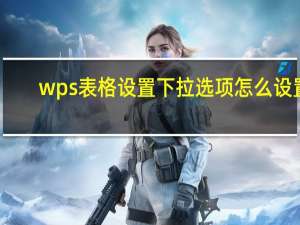 wps表格设置下拉选项怎么设置（wps表格设置下拉选项）