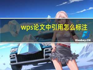 wps论文中引用怎么标注