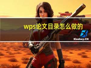wps论文目录怎么做的